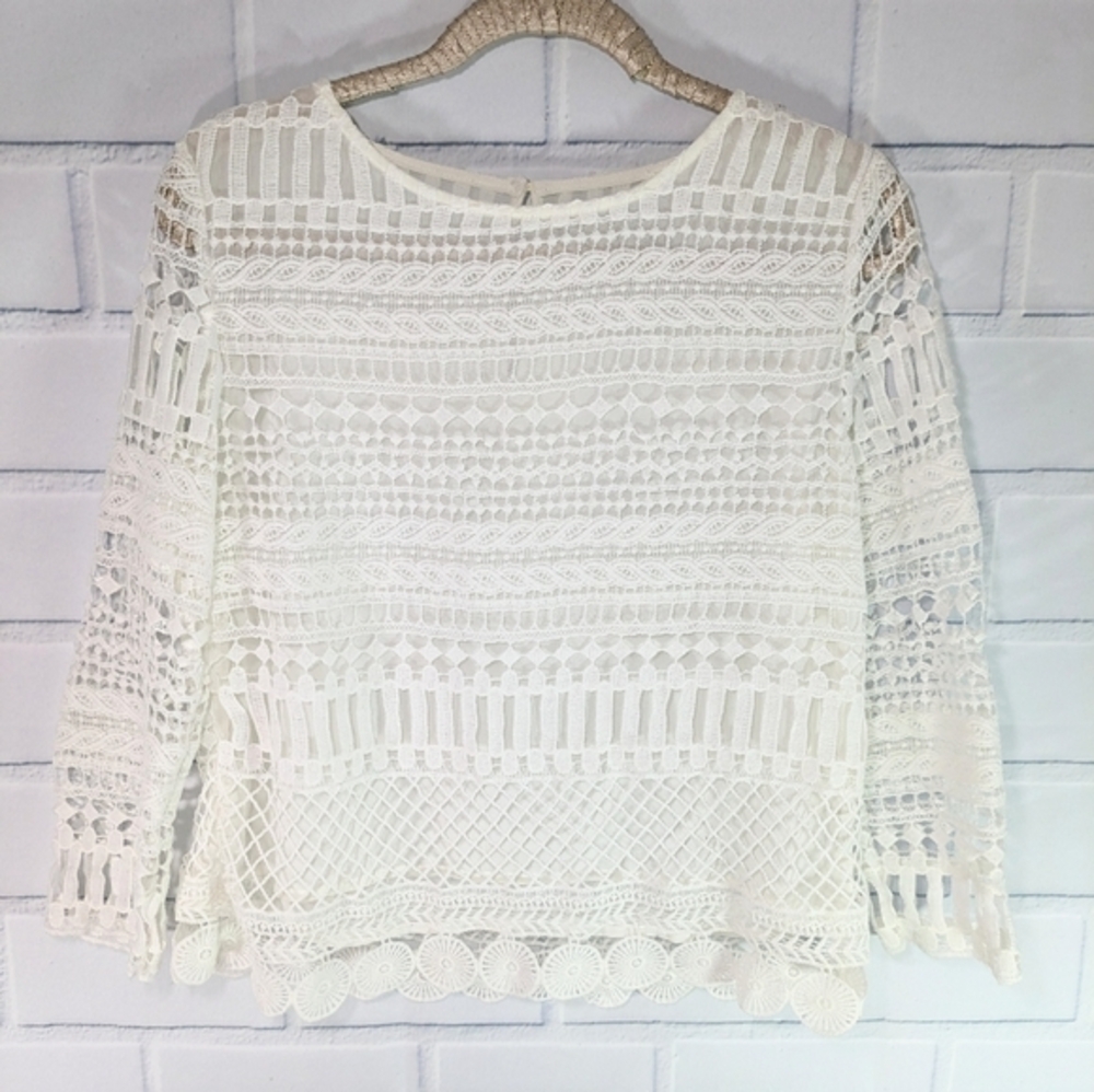 Missguided Lucy Wang white crochet top